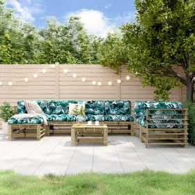 Juego de muebles de jardín 8 pzas madera de pino impregnada de , Conjuntos de jardín - Ref: Foro24-3186584, Precio: 473,94 €,...