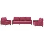 Juego de sofás con cojines 3 piezas terciopelo rojo tinto de , Sofás - Ref: Foro24-3201480, Precio: 558,16 €, Descuento: %