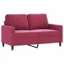 Red velvet 3-piece sofa set with cushions by , Sofas - Ref: Foro24-3201480, Price: 558,16 €, Discount: %