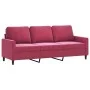 Red velvet 3-piece sofa set with cushions by , Sofas - Ref: Foro24-3201480, Price: 558,16 €, Discount: %