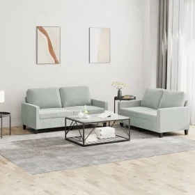 Juego de sofás con cojines 2 piezas terciopelo gris claro de , Sofás - Ref: Foro24-3201496, Precio: 386,92 €, Descuento: %