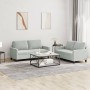 Juego de sofás con cojines 2 piezas terciopelo gris claro de , Sofás - Ref: Foro24-3201496, Precio: 385,86 €, Descuento: %