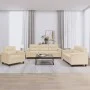 Sofagarnitur mit Kissen, 3-teilig, cremefarbener Mikrofaserstoff von , Sofas - Ref: Foro24-3202294, Preis: 746,23 €, Rabatt: %