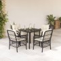 Set de muebles jardín 5 pzas con cojines ratán sintético negro en Conjuntos de jardín | Comprar online en Foru.es