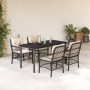 Set de muebles jardín 5 pzas con cojines ratán sintético negro en Conjuntos de jardín | Comprar online en Foru.es