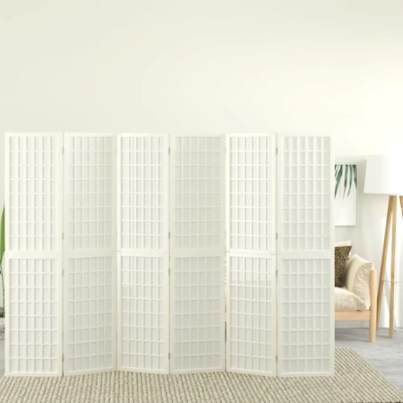 Biombo plegable con 6 paneles estilo japonés blanco 240x170 cm de , Divisores de ambientes - Ref: Foro24-352090, Precio: 243,...