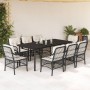 Set de comedor de jardín 9 pzas y cojines ratán sintético negro en Conjuntos de jardín | Comprar online en Foru.es