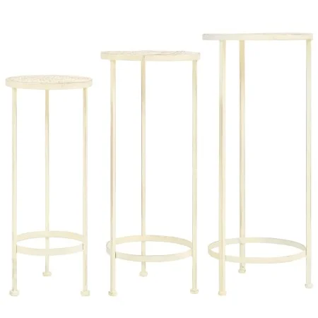 Set de soportes para plantas estilo vintage 3 uds metal blanco de vidaXL, Soportes para macetas - Ref: Foro24-245937, Precio:...