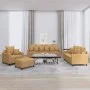Brown velvet 4-piece sofa set with cushions by , Sofas - Ref: Foro24-3201697, Price: 606,46 €, Discount: %