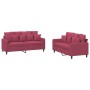 Juego de sofás con cojines 2 piezas terciopelo rojo tinto de , Sofás - Ref: Foro24-3201704, Precio: 434,93 €, Descuento: %