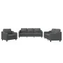 Juego de sofás con cojines 3 piezas tela gris oscuro de , Sofás - Ref: Foro24-3201771, Precio: 659,26 €, Descuento: %