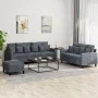 Dark gray velvet 3-piece sofa set with cushions by , Sofas - Ref: Foro24-3201731, Price: 516,51 €, Discount: %