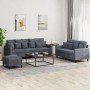 Juego de sofás con cojines 3 piezas terciopelo gris oscuro de , Sofás - Ref: Foro24-3201731, Precio: 508,55 €, Descuento: %