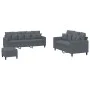 Dark gray velvet 3-piece sofa set with cushions by , Sofas - Ref: Foro24-3201731, Price: 516,51 €, Discount: %