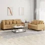 Brown velvet 2-piece sofa set with cushions by , Sofas - Ref: Foro24-3201727, Price: 469,81 €, Discount: %