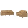 Brown velvet 2-piece sofa set with cushions by , Sofas - Ref: Foro24-3201727, Price: 469,81 €, Discount: %