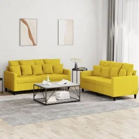 Zweiteilige Sofagarnitur aus gelbem Samt mit Kissen von , Sofas - Ref: Foro24-3201706, Preis: 373,08 €, Rabatt: %