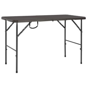 Mesa de jardín plegable HDPE marrón aspecto ratán 120x60x74 cm de vidaXL, Mesas de jardín - Ref: Foro24-44553, Precio: 66,05 ...
