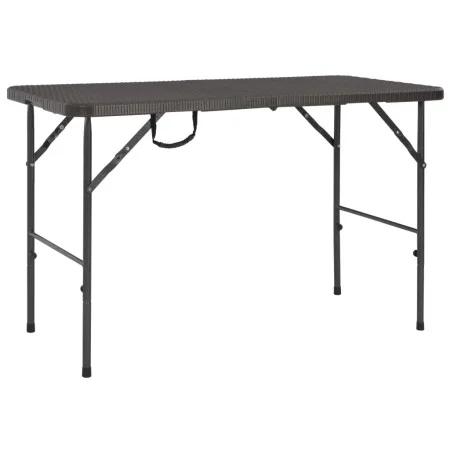 Mesa de jardín plegable HDPE marrón aspecto ratán 120x60x74 cm de vidaXL, Mesas de jardín - Ref: Foro24-44553, Precio: 79,75 ...