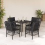 Set de muebles jardín 5 pzas con cojines ratán sintético negro en Conjuntos de jardín | Comprar online en Foru.es