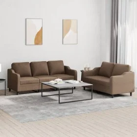 Sofagarnitur mit Kissen 2-teilig aus braunem Stoff von , Sofas - Ref: Foro24-3201837, Preis: 511,18 €, Rabatt: %