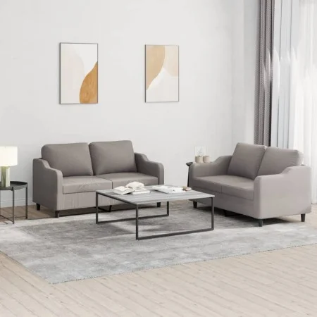 Sofa set with cushions 2 pieces taupe gray fabric by , Sofas - Ref: Foro24-3201809, Price: 408,11 €, Discount: %