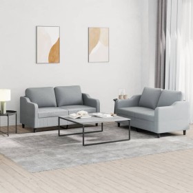 Juego de sofás con cojines 2 piezas tela gris claro de , Sofás - Ref: Foro24-3201802, Precio: 418,58 €, Descuento: %