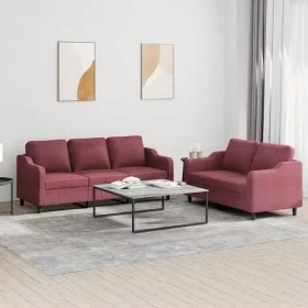 Sofagarnitur mit Kissen 2-teilig aus rotem Stoff von , Sofas - Ref: Foro24-3201840, Preis: 510,02 €, Rabatt: %