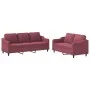 Juego de sofás con cojines 2 piezas tela rojo tinto de , Sofás - Ref: Foro24-3201840, Precio: 510,02 €, Descuento: %