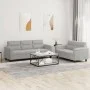 Juego de sofás con cojines 2 piezas tela microfibra gris claro de , Sofás - Ref: Foro24-3202339, Precio: 585,54 €, Descuento: %
