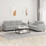 Juego de sofás con cojines 2 piezas tela microfibra gris claro de , Sofás - Ref: Foro24-3202339, Precio: 595,86 €, Descuento: %