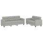 Juego de sofás con cojines 2 piezas tela microfibra gris claro de , Sofás - Ref: Foro24-3202339, Precio: 595,86 €, Descuento: %