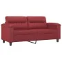 Juego de sofás con cojines 3 piezas cuero sintético rojo tinto de , Sofás - Ref: Foro24-3202370, Precio: 526,48 €, Descuento: %