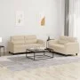 Juego de sofás con cojines 2 piezas tela microfibra crema de , Sofás - Ref: Foro24-3202318, Precio: 455,43 €, Descuento: %