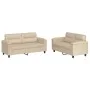 Sofagarnitur mit Kissen, 2-teilig, cremefarbener Mikrofaserstoff von , Sofas - Ref: Foro24-3202318, Preis: 455,43 €, Rabatt: %