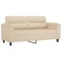 Sofagarnitur mit Kissen, 2-teilig, cremefarbener Mikrofaserstoff von , Sofas - Ref: Foro24-3202318, Preis: 455,43 €, Rabatt: %