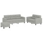 Juego de sofás con cojines 3 piezas tela microfibra gris claro de , Sofás - Ref: Foro24-3202345, Precio: 637,83 €, Descuento: %