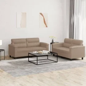 Juego de sofás con cojines 2 piezas cuero sintético capuchino de , Sofás - Ref: Foro24-3202366, Precio: 447,75 €, Descuento: %