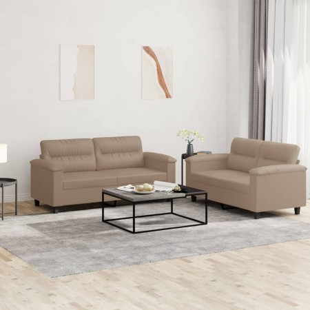Juego de sofás con cojines 2 piezas cuero sintético capuchino de , Sofás - Ref: Foro24-3202366, Precio: 454,63 €, Descuento: %