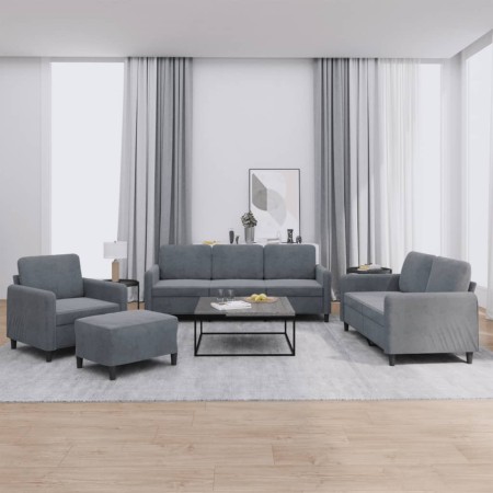 Juego de sofás 4 piezas terciopelo gris oscuro de , Sofás - Ref: Foro24-3201945, Precio: 630,65 €, Descuento: %