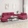 Juego de sofás con cojines 3 piezas terciopelo rojo tinto de , Sofás - Ref: Foro24-3201530, Precio: 472,34 €, Descuento: %