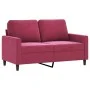Red velvet 3-piece sofa set with cushions by , Sofas - Ref: Foro24-3201530, Price: 472,34 €, Discount: %