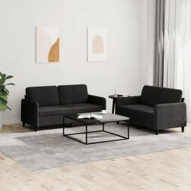 Juego de sofás 2 piezas terciopelo negro de , Sofás - Ref: Foro24-3201979, Precio: 397,96 €, Descuento: %