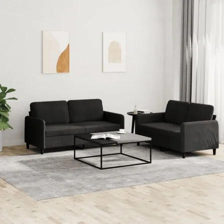 Juego de sofás 2 piezas terciopelo negro de , Sofás - Ref: Foro24-3201979, Precio: 397,96 €, Descuento: %