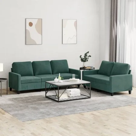 Juego de sofás con cojines 2 piezas terciopelo verde oscuro de , Sofás - Ref: Foro24-3201518, Precio: 465,92 €, Descuento: %