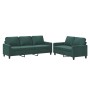 Juego de sofás con cojines 2 piezas terciopelo verde oscuro de , Sofás - Ref: Foro24-3201518, Precio: 504,34 €, Descuento: %