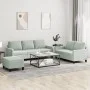 Juego de sofás con cojines 3 piezas terciopelo gris claro de , Sofás - Ref: Foro24-3201526, Precio: 523,89 €, Descuento: %