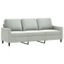 Sofagarnitur mit Kissen, 3-teilig, hellgrauer Samt von , Sofas - Ref: Foro24-3201526, Preis: 523,89 €, Rabatt: %