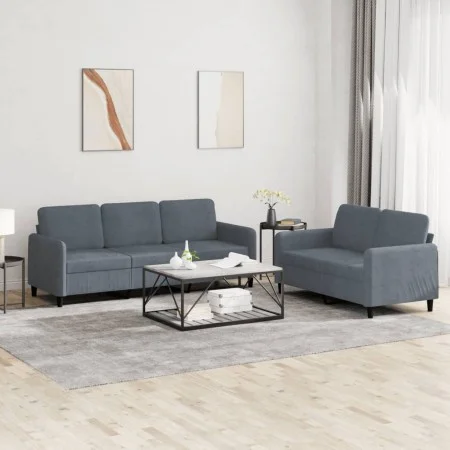 Juego de sofás 2 piezas terciopelo gris oscuro de , Sofás - Ref: Foro24-3202015, Precio: 459,72 €, Descuento: %