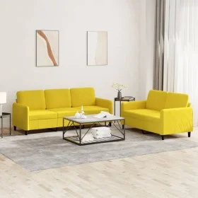 Juego de sofás 2 piezas terciopelo amarillo de , Sofás - Ref: Foro24-3202020, Precio: 512,33 €, Descuento: %
